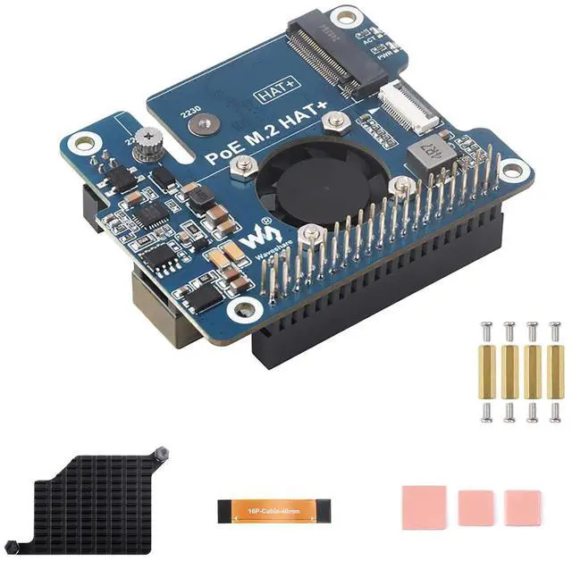 Main image of PCIe to M.2 Adapter for Raspberry Pi 5 with PoE Function Supports NVMe Protocol M.2 Solid State Drive Supports 802.3af/at High-Speed Reading/Writing Fits Raspberry Pi 5 PoE HAT