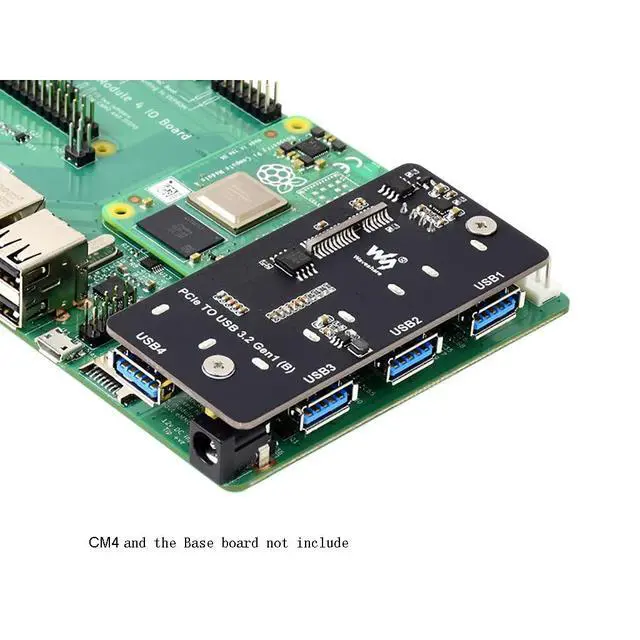 Alt view image 5 of 7 - PCIe to USB 3.2 Gen1 Adapter Designed for Raspberry Pi Compute Module 4 IO Board(CM4), 4X High Speed USB Ports,Compatible with USB 3.0/2.0/1.1