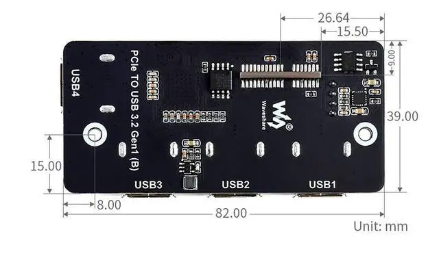 Alt view image 7 of 7 - PCIe to USB 3.2 Gen1 Adapter Designed for Raspberry Pi Compute Module 4 IO Board(CM4), 4X High Speed USB Ports,Compatible with USB 3.0/2.0/1.1