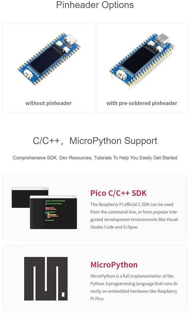 Alt view image 5 of 5 - RP2040-LCD-0.96 Pico-Like MCU Board Based On Raspberry Pi Microcontroller RP2040, Low-Cost, High-Performance