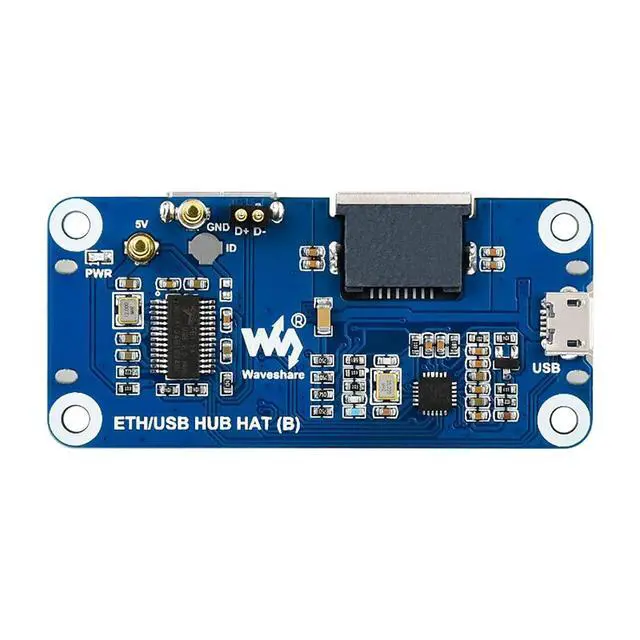 Alt view image 3 of 7 - Ethernet/USB HUB HAT (B) for Raspberry Pi Series Board, with 1x RJ45 Ethernet Port, 3X USB 2.0 Ports, Plug-and-Play
