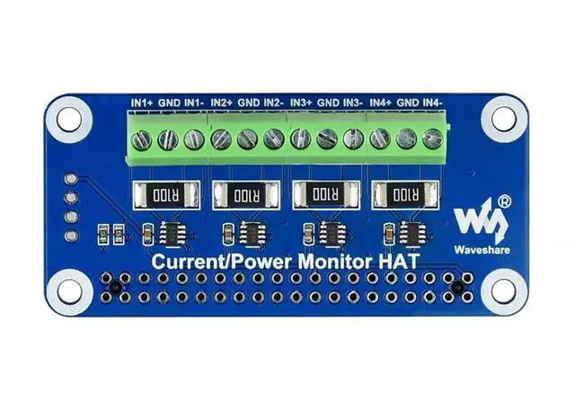 Alt view image 4 of 7 - 4-ch Current/Voltage/Power Monitor HAT for Raspberry Pi, I2C/SMBus Interface, Easy to Monitor Each Channel's Current, Voltage, and Power Consumption