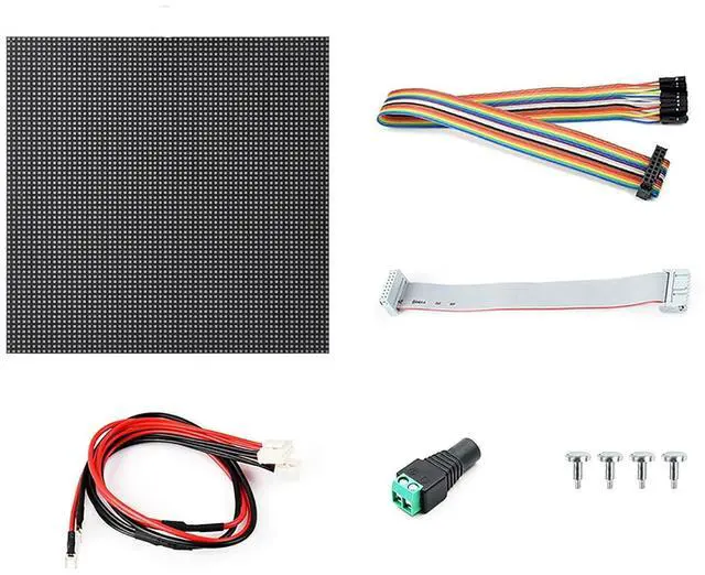 Main image of RGB LED Matrix Panel 64x64 P2 2mm Pitch (GOB), HUB75 Dual Headers Chainable, 4096 RGB LEDs Full Color Adjustable Brightness, 128x128mm Module, for Raspberry Pi/Pico, Compatible with Arduino/ESP32