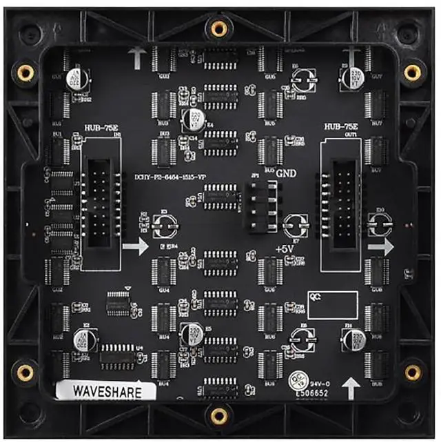 Alt view image 7 of 7 - RGB LED Matrix Panel 64x64 P2 2mm Pitch (GOB), HUB75 Dual Headers Chainable, 4096 RGB LEDs Full Color Adjustable Brightness, 128x128mm Module, for Raspberry Pi/Pico, Compatible with Arduino/ESP32