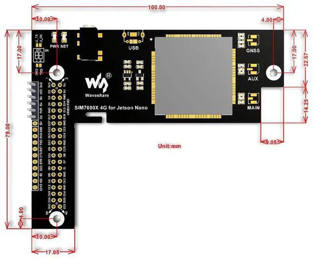 Alt view image 5 of 7 - SIM7600G-H 4G/3G/2G/GNSS Expansion Board for Jetson Nano Supports LTE CAT4 up to 150Mbps Global Applicable for GPS, BeiDou, Glonass, LBS Base Station Positioning