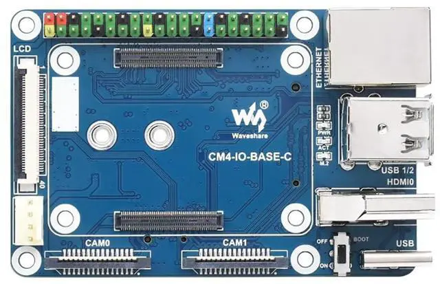 Main image of Mini Base Board (C) for Raspberry Pi Compute Module 4 (CM4), 40PIN LCD Connector, Gigabit Ethernet RJ45 Interface