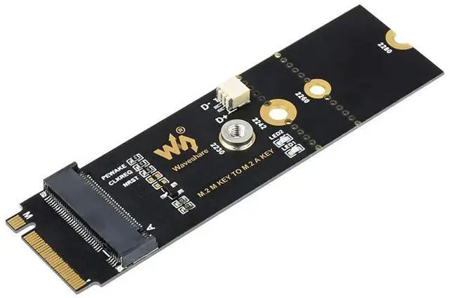 Alt view image 4 of 7 - M.2 M Key to A Key Adapter Board, Supports USB Conversion, Only Supports Devices with PCIE Channel,Supports 2280, 2260, 2242, 2230 Solid State Drives