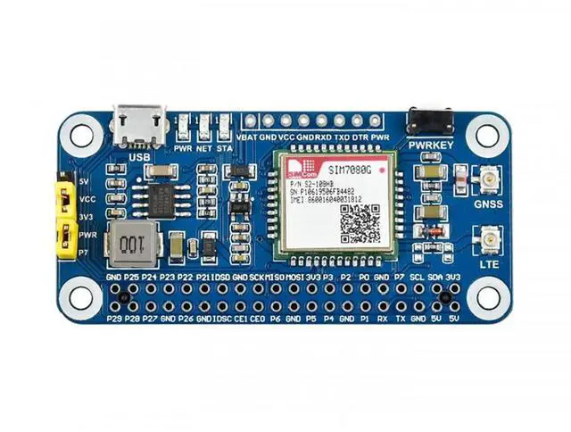 Main image of NB-IoT/Cat-M(eMTC)/GNSS HAT for Raspberry Pi Based on SIM7080G Supports Protocols as TCP/UDP/HTTP/HTTPS/TLS/DTLS/PING/LWM2M/COAP/MQTT Globally Applicable