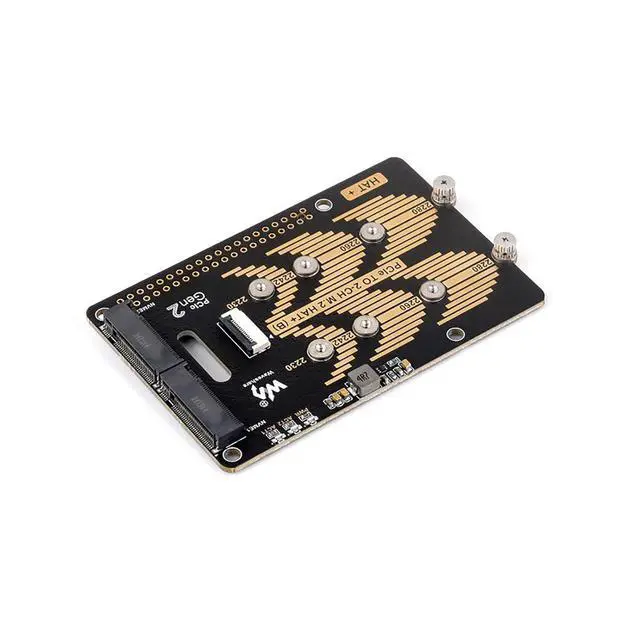 Alt view image 4 of 7 - PCIe to 2-Ch M.2 Adapter Module Type B for Raspberry Pi 5 Fits 2280/2260 / 2242/2230 Size NVMe Protocol M.2 SSD High-Speed Reading/Writing for Raspberry Pi 5 NVMe HAT 5Gbps Data Rate