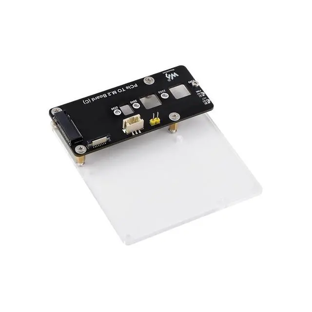 Alt view image 3 of 7 - for Raspberry Pi 5 PCIe to M.2 Adapter Board (C) Compatible NVMe Protocol M.2 Solid State Drive with Transparent Acrylic Mounting Plate