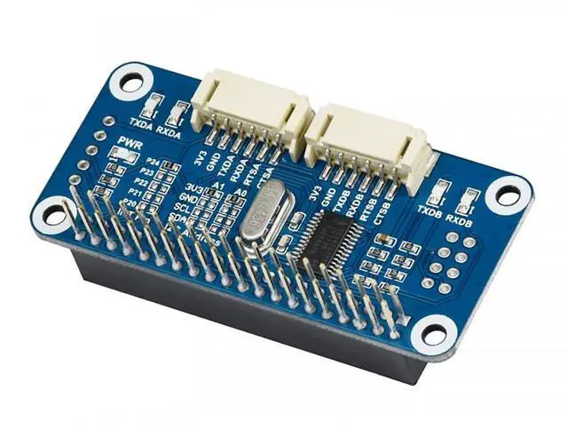 Main image of for Raspberry Pi Serial HAT Provides 2-Ch UART and 8 GPIOs I2C Interface Expansion HAT for Raspberry Pi 4B+ 4B 3B+ 3B 2B+ Zero W WH