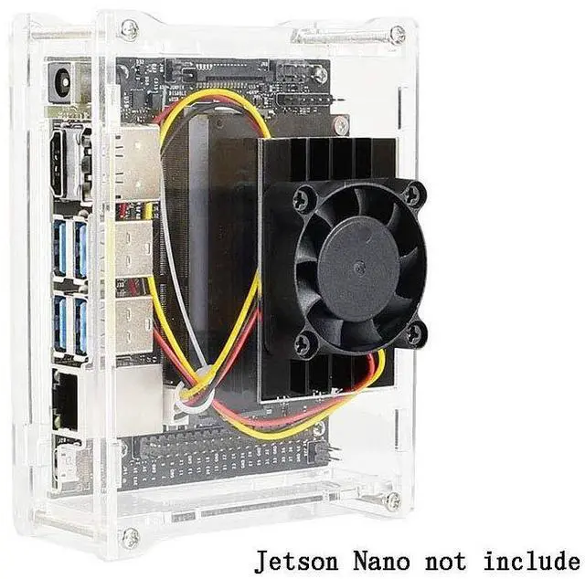 Alt view image 3 of 7 - NVIDIA Jetson Nano Case (A) Acrylic Clear Case and Dedicated Cooling Fan Silent Working for NVIDIA Jetson Nano Developer Kit 3PIN Reverse-Proof Connector 5V Voltage