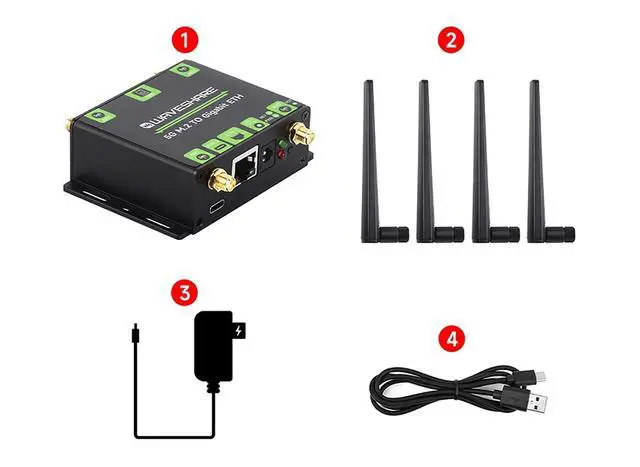 Alt view image 7 of 7 - 5G M.2 to Gigabit ETH Converter 5G M.2 to USB3.1 Aluminum Alloy Case Quad Antennas Supports 5G modules with M.2 (NGFF) Key B Interface Wall-Mount Support