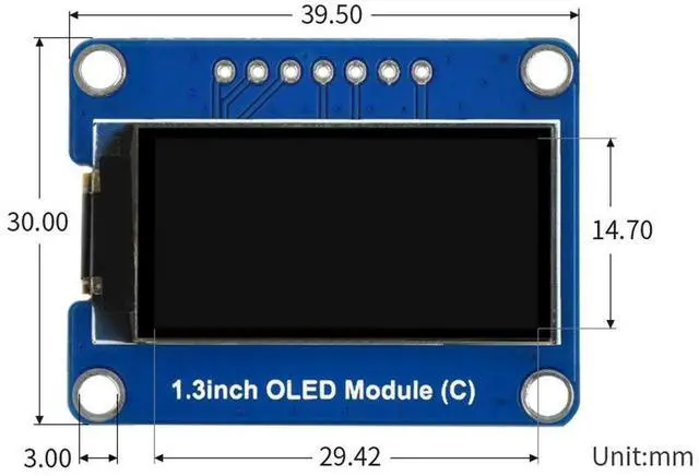 Alt view image 7 of 7 - General 1.3inch OLED Display Module 64x128 Embedded SH1107 Driver Two Display Color Black/White SPI / I2C Interface