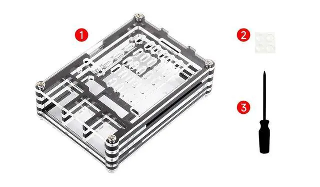 Alt view image 3 of 6 - for Raspberry Pi 5 Transparent and Black Acrylic Case Supports Installing with Official Active Cooler Precise Openings for Sorts of Connectors