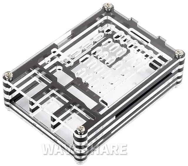 Alt view image 2 of 6 - for Raspberry Pi 5 Transparent and Black Acrylic Case Supports Installing with Official Active Cooler Precise Openings for Sorts of Connectors