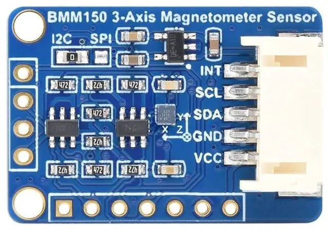 Main image of BMM150 3-Axis Magnetometer Sensor for Raspberry Pi & ESP32, Digital Compass, I2C/SPI Interface, 3.3V/5V Compatible, Robotics & Navigation