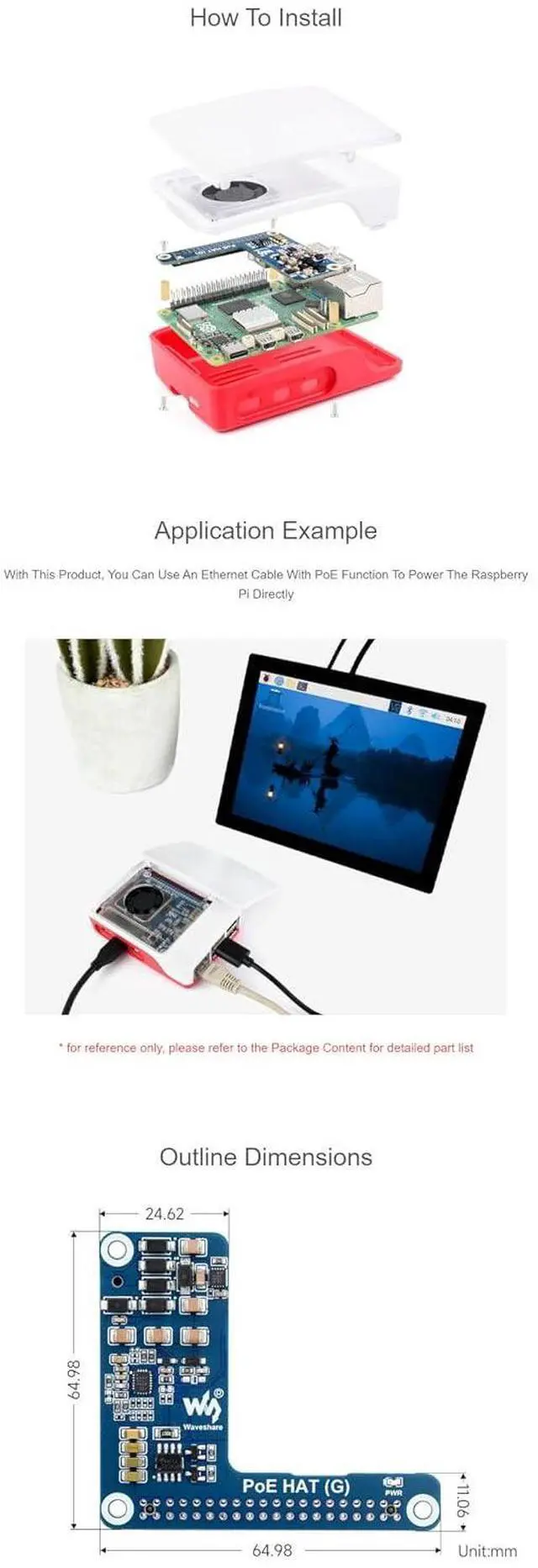 Alt view image 5 of 5 - for Raspberry Pi 5 PoE HAT Power Over Ethernet HAT (G) 5V 5A Output Supports 802.3af/at Network Standard Fits Raspberry Pi 5 Official Case