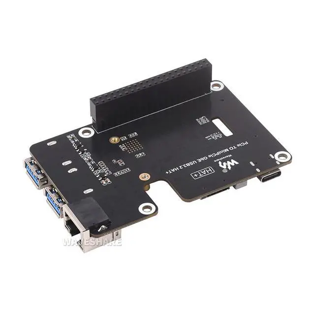 Alt view image 2 of 7 - PCIe to MiniPCIe / RJ45 Gigabit Ethernet/USB 3.2 Gen1 HAT Ports Adapter Fits Raspberry Pi 5 Supports MiniPCIe Interface 4G Module High-Speed Networking for Raspberry Pi 5 HAT