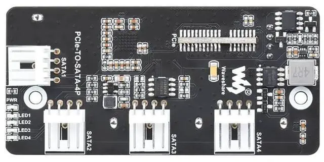 Main image of PCIe to 4-Ch SATA 3.0 Expander Supports Compute Module 4 (CM4), 4 CH SATA 3.0 Interface, 6Gpbs High-Speed