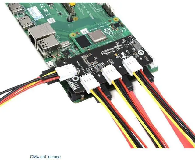 Alt view image 4 of 7 - PCIe to 4-Ch SATA 3.0 Expander Supports Compute Module 4 (CM4), 4 CH SATA 3.0 Interface, 6Gpbs High-Speed