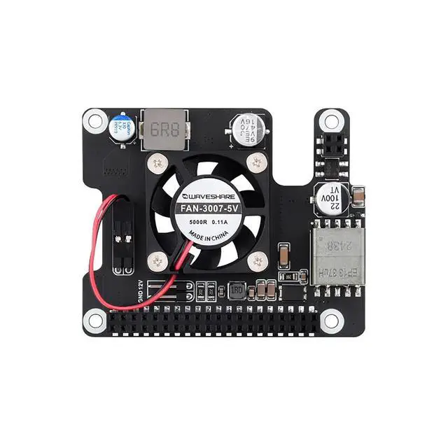 Alt view image 6 of 7 - PoE Expansion Board for RDK X5, 802.3af/at Power Over Ethernet Module with Cooling Fan & Metal Heatsink, 5V/12V Output, Stackable GPIO Header, Compatible with D-Robotics RDK X5