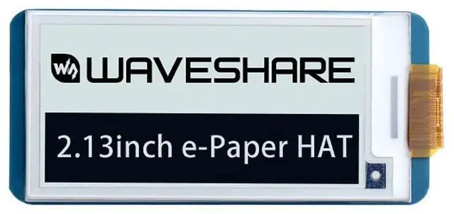 Main image of 250x122 Resolution 2.13 Inch e-Paper Display HAT E-Ink Screen LCD Module SPI Interface with Embedded Controller for Raspberry Pi 2B 3B 3B+ 4B Zero Zero W/Ardui/STM32/Jetson Nano