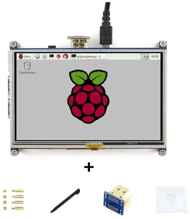 Main image of 5inch for Raspberry pi HDMI LCD Display Module Resistive Touch Screen 800 * 480 High Resolution HDMI Interface for Raspberry Pi Directly Connect