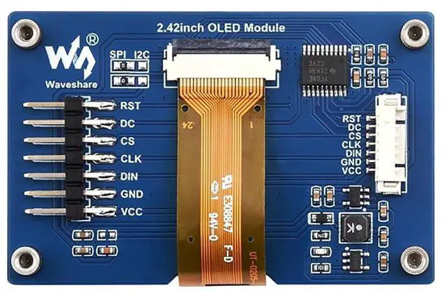 Alt view image 2 of 6 - 2.42 Inch OLED Display Module for for Raspberry Pi/Raspberry Pi Pico/Arduino/STM32/ESP32/Jetson Nano 128×64 Resolution SPI / I2C (White)