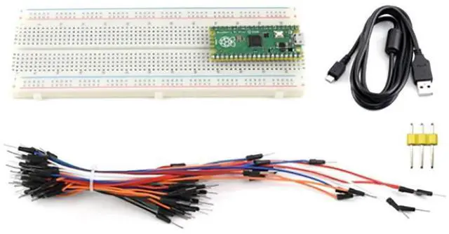 Main image of for Raspberry Pi Pico Flexible Microcontroller Board Based on RPi RP2040 Chip Featured Dual-core ARM Cortex M0 with Pre-soldered Header,Breadboard & Wires