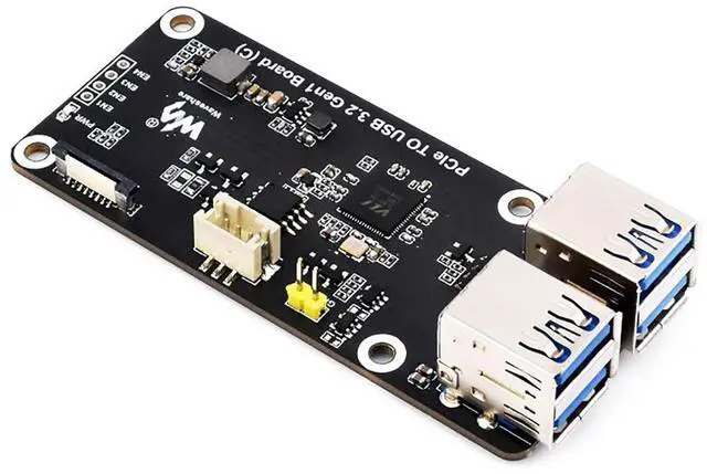 Alt view image 3 of 7 - PCIe to 4-Ch USB3.2 Gen1 Board (C) for Raspberry Pi 5, High-Speed USB 3.2 Gen1 Up to 5Gbps Transmission Speed, Driver No Need, Plug and Play for Raspberry Pi 5 PCIe Adapter