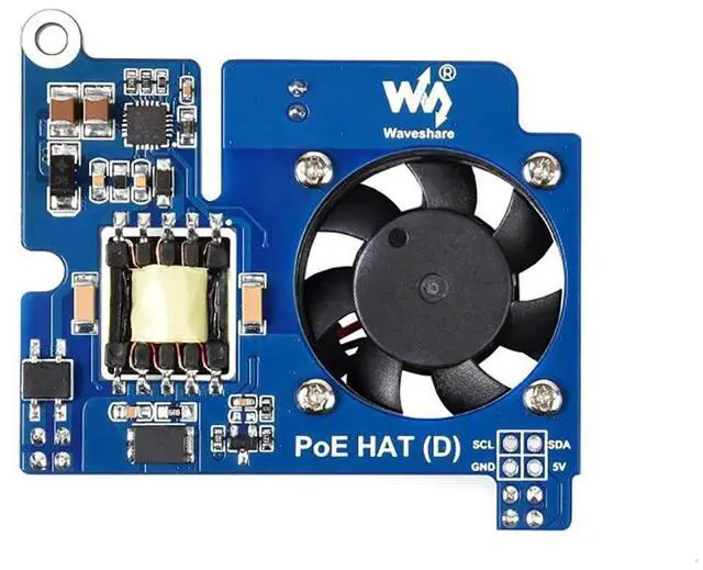 Main image of Power Over Ethernet HAT POE Type D for Raspberry Pi 3B+/4B, 802.3af-Compliant, Fits Raspberry Pi Official Case