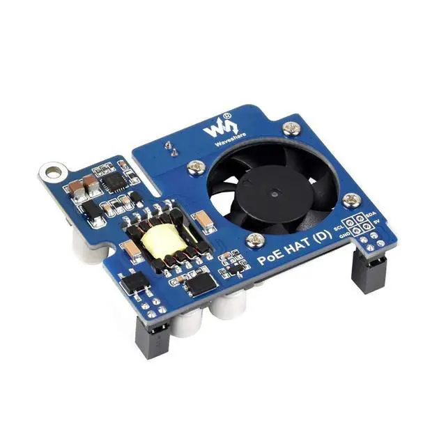 Alt view image 2 of 7 - Power Over Ethernet HAT POE Type D for Raspberry Pi 3B+/4B, 802.3af-Compliant, Fits Raspberry Pi Official Case