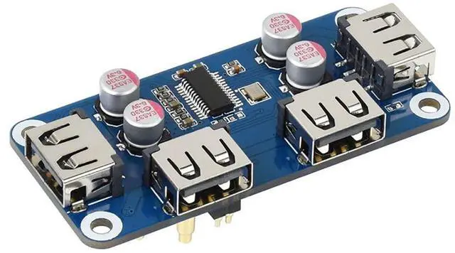 Main image of USB HUB HAT (B) for Raspberry Pi Series with 4X USB 2.0 Ports Compatible with USB 2.0/1.1, Plug-and-Play