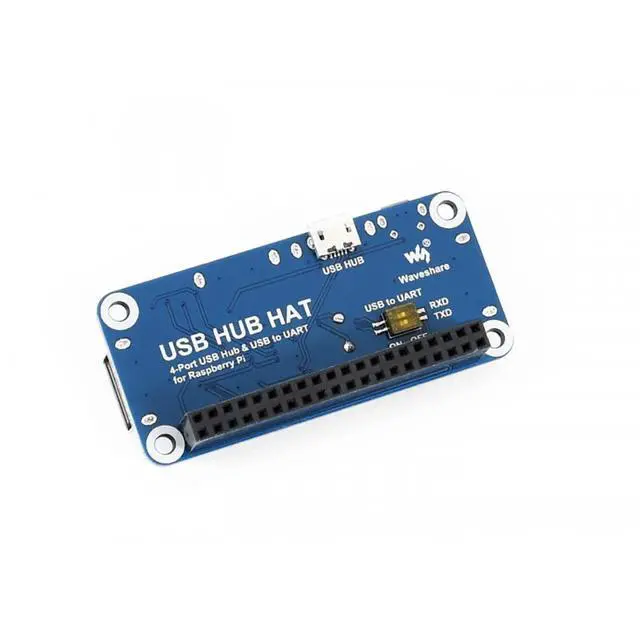 Alt view image 2 of 5 - Raspberry Pi USB HUB HAT 4 Port USB HUB for Raspberry Pi 4B+ 4B 3B+ 3B 2B+ Zero W WH USB to UART Converter Onboard