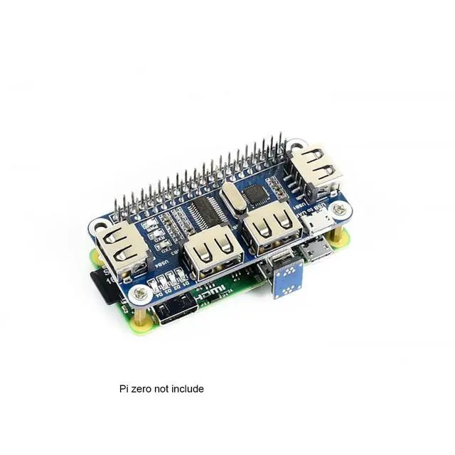 Alt view image 3 of 5 - Raspberry Pi USB HUB HAT 4 Port USB HUB for Raspberry Pi 4B+ 4B 3B+ 3B 2B+ Zero W WH USB to UART Converter Onboard