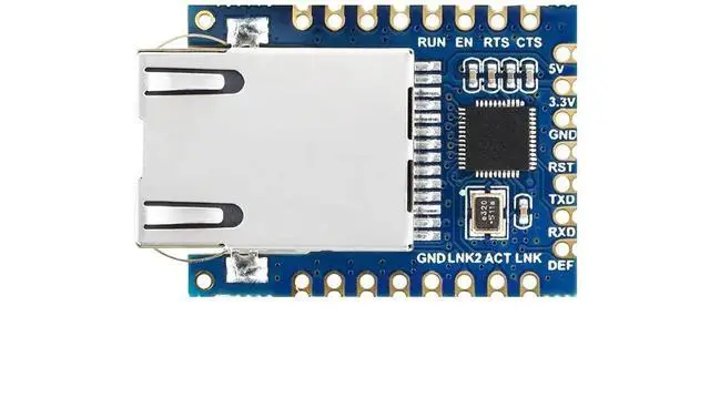 Main image of Mini TTL to Ethernet Module Serial UART to ETH Converter Gold Plated Stamp Hole Design Highly Integrated for Industrial, IoT, and Security Applications