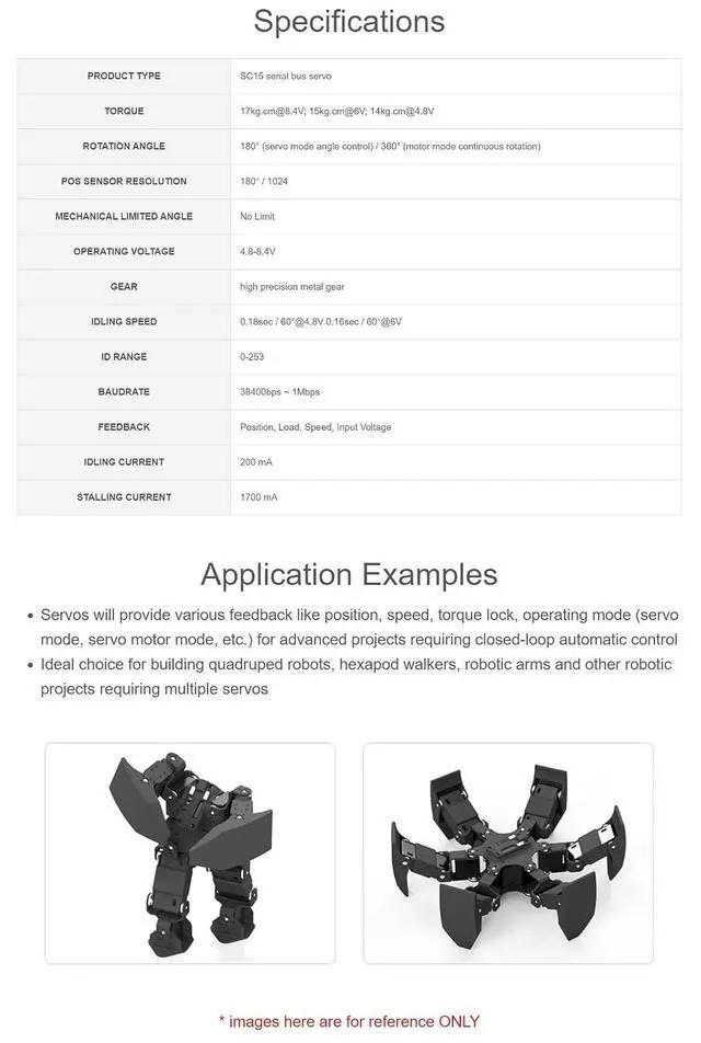 Alt view image 4 of 6 - SC15 17kg Large Torque Programmable Serial Bus Servo Up to 253 Can Be Connected
