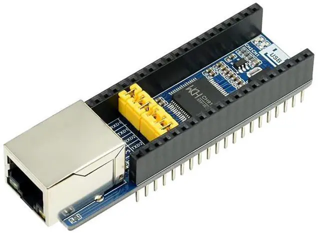 Alt view image 3 of 7 - Ethernet to UART Converter for Raspberry Pi Pico Series,2-CH UART,10/100M Ethernet, Bi-Direction Transparent Data Transmission