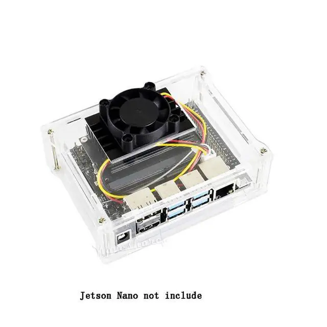 Alt view image 2 of 7 - Acrylic Case (Type A) for The Jetson Nano Developer Kit Supports Cooling Fan Easy Access to Peripheral Connectors Dust Resistance