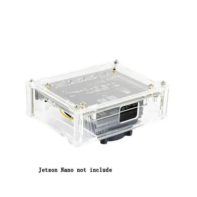 Alt view image 3 of 7 - Acrylic Case (Type A) for The Jetson Nano Developer Kit Supports Cooling Fan Easy Access to Peripheral Connectors Dust Resistance