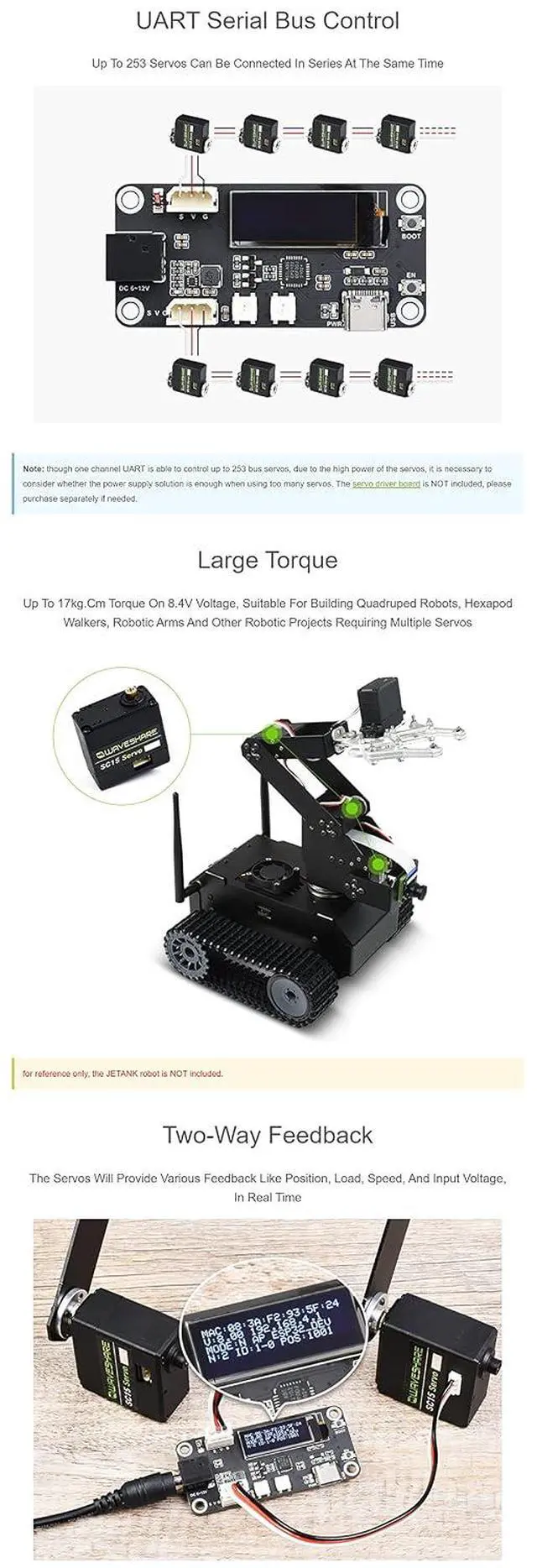 Alt view image 5 of 6 - SC15 17kg Large Torque Programmable Serial Bus Servo Up to 253 Can Be Connected