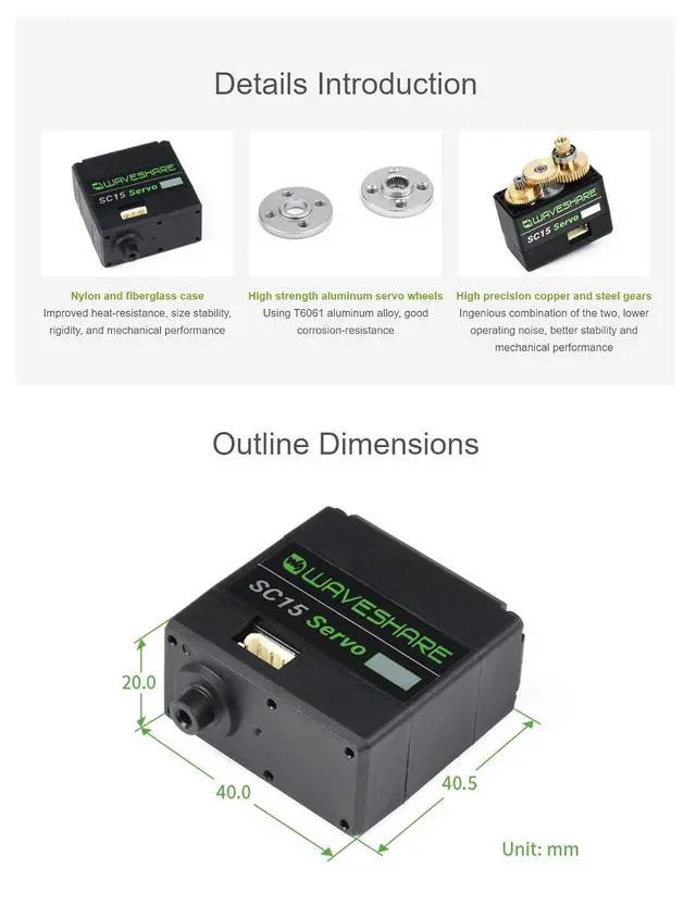 Alt view image 6 of 6 - SC15 17kg Large Torque Programmable Serial Bus Servo Up to 253 Can Be Connected