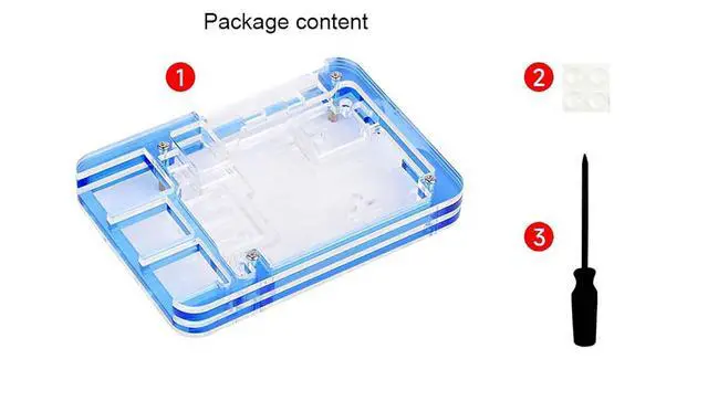 Alt view image 3 of 7 - for Raspberry Pi 5 Transparent & Blue Acrylic Case Supports Installing with Official Active Cooler