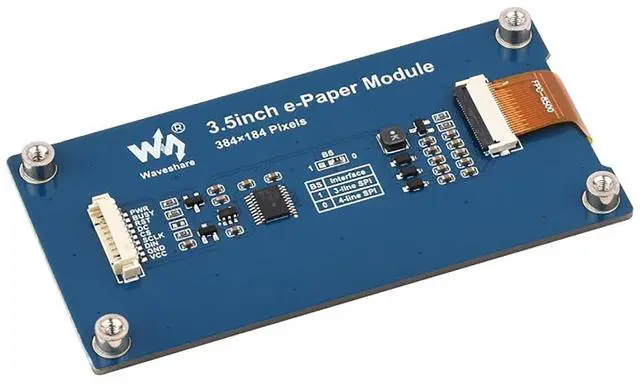 Alt view image 4 of 7 - 3.5" SPI E-Paper Display Module (G), 384×184 Red/Yellow/Black/White E-Ink Panel, for Raspberry Pi, Arduino, ESP32, Low Power, 3.3V/5V Compatible, No Backlight