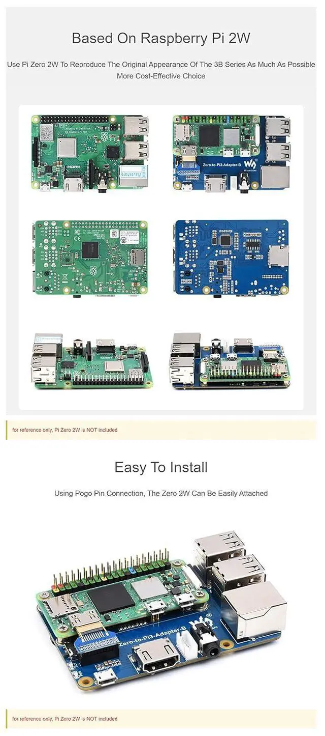 Alt view image 6 of 7 - Raspberry Pi Zero 2W to 3B Adapter, Use Zero 2W to Replace Raspberry Pi 3 Model B/B+