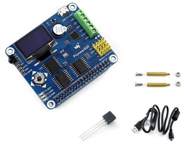 Main image of Pioneer600 Expansion Board for Raspberry Pi Series Boards, Jetson Nano All-in-One Function&Interfaces USB to UART OLED Dispaly AD/DA GPIO and Sensor Interface