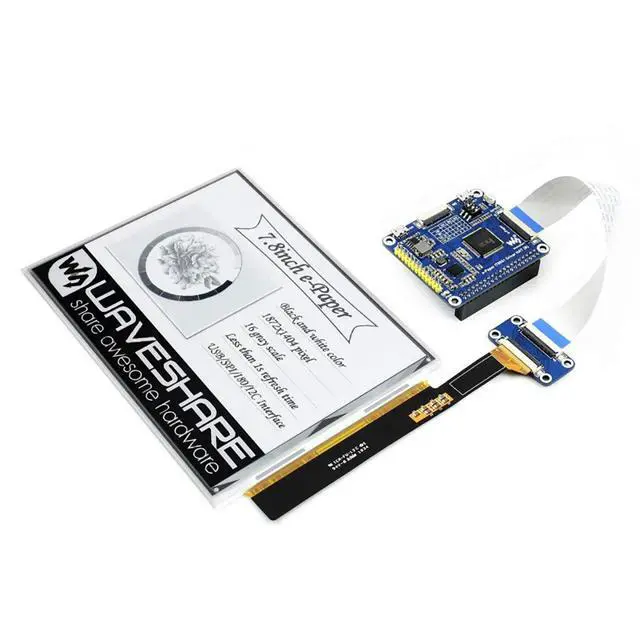 Alt view image 4 of 6 - 7.8inch E-Ink Display HAT Black/White Two Color E-Paper Screen Module for Raspberry Pi, Nucleo 1872×1404 IT8951 Controller USB/SPI/I80/I2C Interface Supports Partial Refresh