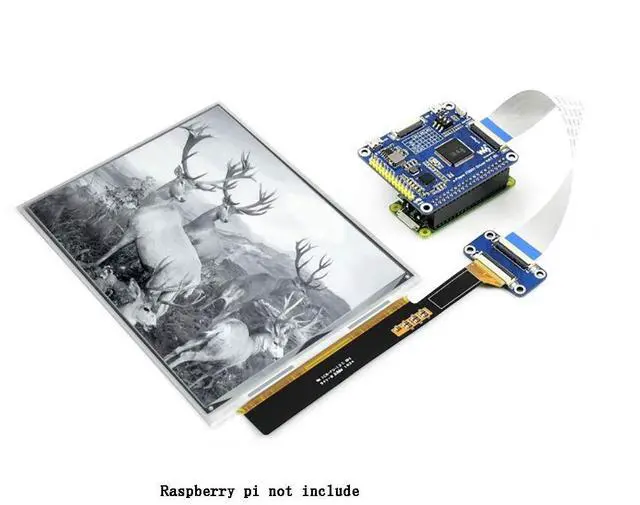 Alt view image 5 of 6 - 7.8inch E-Ink Display HAT Black/White Two Color E-Paper Screen Module for Raspberry Pi, Nucleo 1872×1404 IT8951 Controller USB/SPI/I80/I2C Interface Supports Partial Refresh