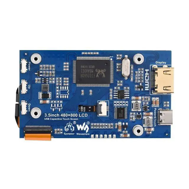 Alt view image 2 of 7 - 3.5 Inch LCD Display 3.5inch HDMI Touch Screen Touchscreen for Raspberry Pi 4B+ 4B 3B+ 3B 2B+ Zero W WH 2 W Jetson Nano PC 480x800 Adjustable Brightness IPS Display